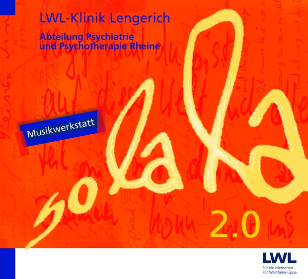 Eine leuchtend organgefarbene Titelseite einer CD mit gelber Schrift "So lala"