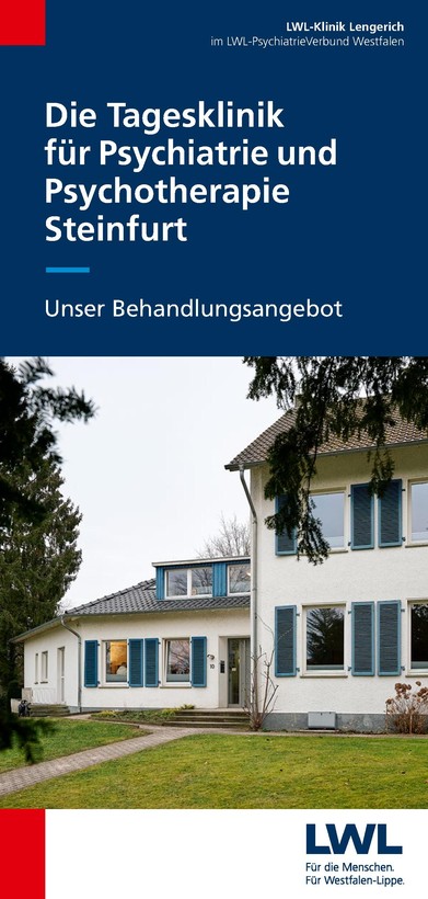 Titelseite mit Foto von weißem Gebäude mit blauen Fensterläden