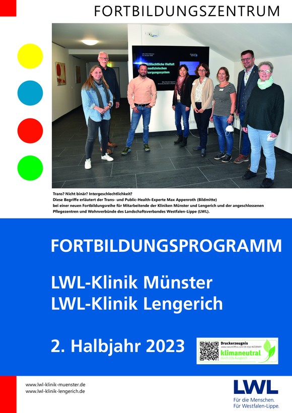 Titelseite des Fortbildungsprogramms der LWL-Kliniken Münster und Lengerich für das zweite Halbjahr 2023