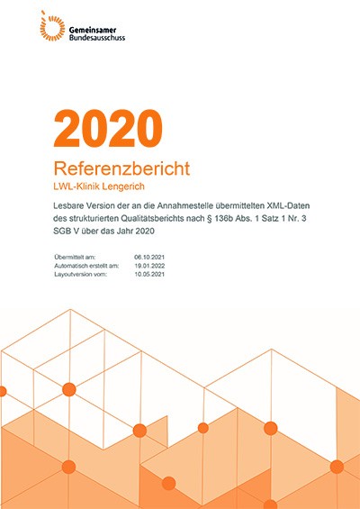 Titelblatt "Strukturierter Qualitätsbericht 2020" der LWL-Klinik Lengerich