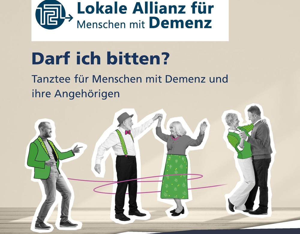 Eine Karte mit skizzierten tanzenden Menschen