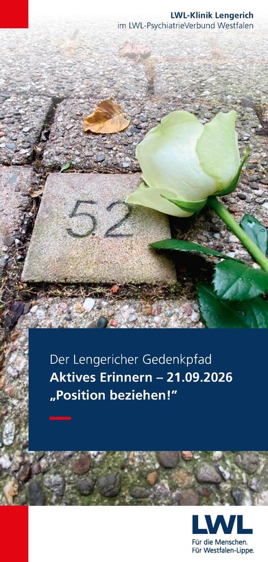 Titelseite mit Foto von Gedenkstein mit weißer Rose