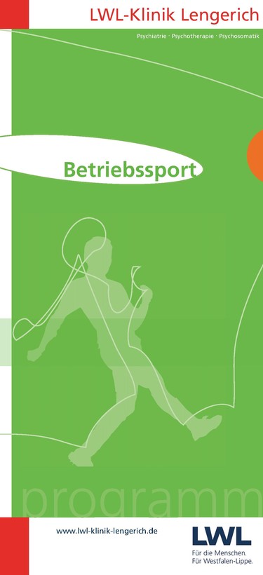 Ein grasgrüner Flyer, auf dem ein illustrierter Mensch mit dem Fuß einen Ball hochtritt.